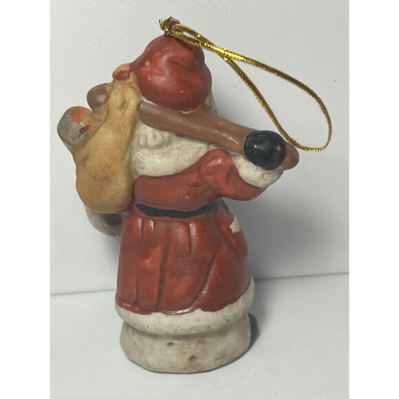 Vtg Santa Claus Christmas Tree Ornament Ceramic Hand Painted Holiday Decor 3” - Picture 3 of 6